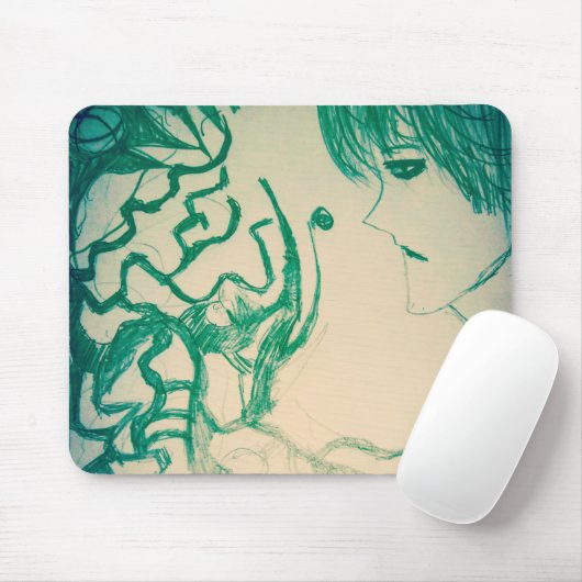 groene Monster proberen kitsune te overtuigen Muismat (Met muis)