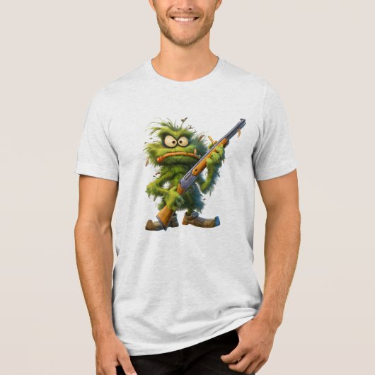 Groene Monster Schutter Tri-Blend Shirt (Voorkant)