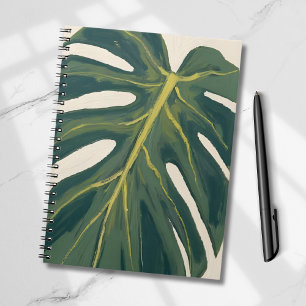 Groene Monstera Blad Botanische Plant Waterverf Notitieboek