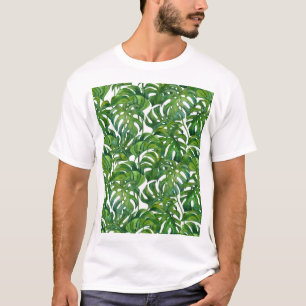 Groene Monstera laat tropisch naadloos achter T-shirt