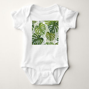 Groene Monstera Tropische Waterverf Romper