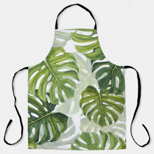 Groene Monstera Tropische Waterverf Schort