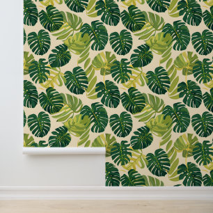 Groene Monstera Zomer Tropisch Behang