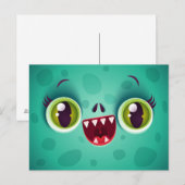 Groene Monsterkaart voor Halloween Briefkaart (Voorkant / Achterkant)