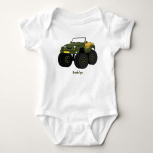 Groene monstertruck cartoon illustratie romper
