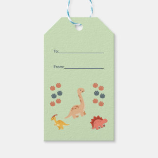 Groene Moppertige Dinosaurus Verjaardag Cadeaubijs Cadeaulabel
