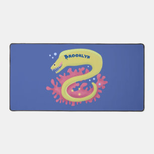 Groene moray paling grappige cartoon illustratie bureaumat