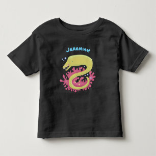 Groene moray paling grappige cartoon illustratie kinder shirts