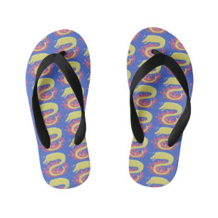 Groene moray paling grappige cartoon illustratie kinder teenslippers