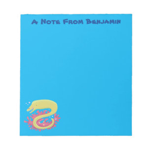 Groene moray paling grappige cartoon illustratie notitieblok