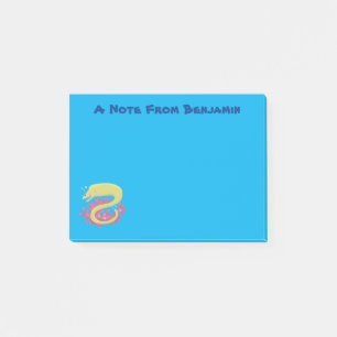 Groene moray paling grappige cartoon illustratie post-it® notes