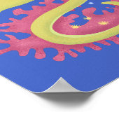 Groene moray paling grappige cartoon illustratie poster (Hoek)