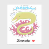 Groene moray paling grappige cartoon illustratie sticker (Vel)
