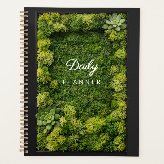 Groene Mos Esthetisch Dagelijks Minimalistisch Wel Planner (Voorkant)