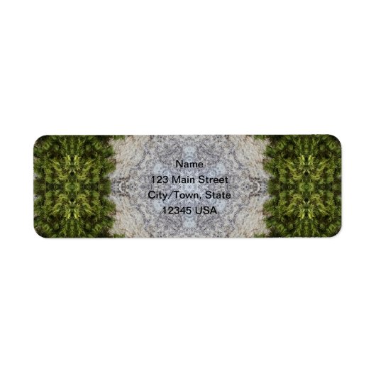 Groene Mos & Natuur Earth Art Etiket (Voorkant)