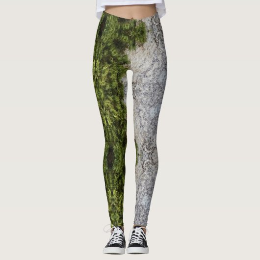 Groene Mos & Natuur Earth Art Leggings (Voorkant)