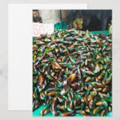 groene mosselen voor verkoop kaart (Voorkant / Achterkant)