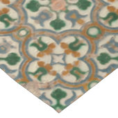 Groene mosterd bloemenazulejos Geometrisch patroon Tafelkleed (Gekanteld)