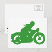 Groene motorfiets briefkaart (Voorkant / Achterkant)