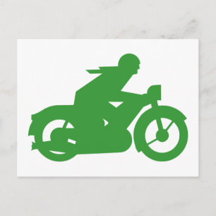 Groene motorfiets briefkaart