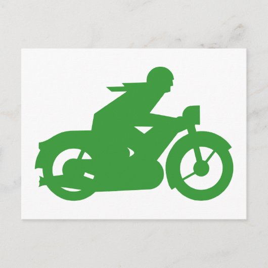Groene motorfiets briefkaart (Voorkant)