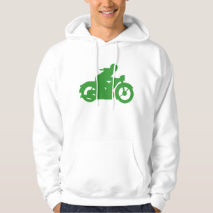 Groene motorfiets hoodie