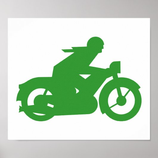 Groene motorfiets poster (Voorkant)