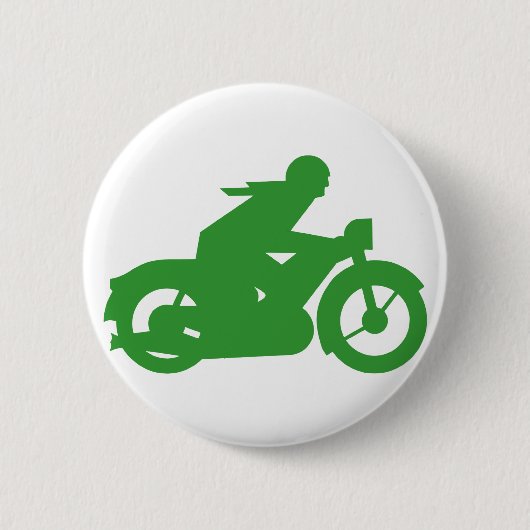 Groene motorfiets ronde button 5,7 cm (Voorkant)