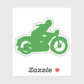 Groene motorfiets sticker (Vel)