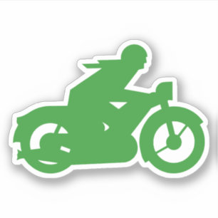 Groene motorfiets sticker