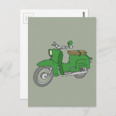 Groene Motorscooter "Schwalbe" Briefkaart (Voorkant / Achterkant)
