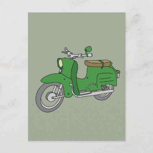 Groene Motorscooter "Schwalbe" Briefkaart (Voorkant)