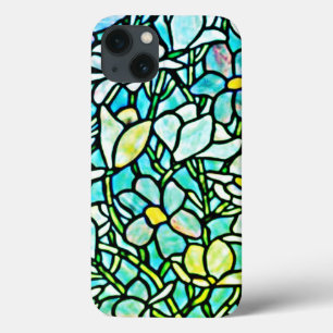 Groene mozaïek bloementegels iPhone 13 hoesje