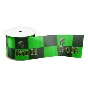Groene mozaïekGolfclubs, Satin Ribbon Lint