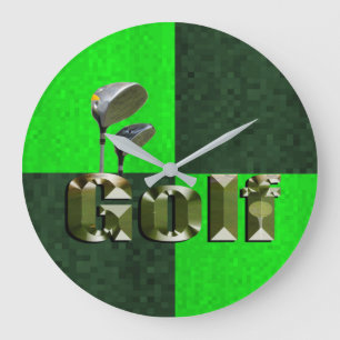 Groene mozaïekGolfclubs, wandklok Grote Klok