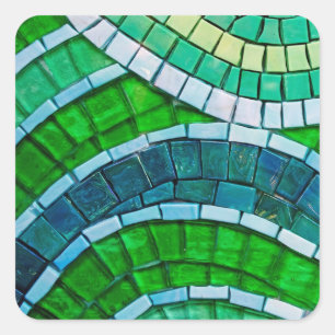 Groene mozaïekTegels Vierkante Sticker