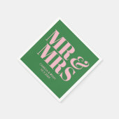 Groene Mr & Mrs Gepersonaliseerde bruiloft servett Servet (Hoek)