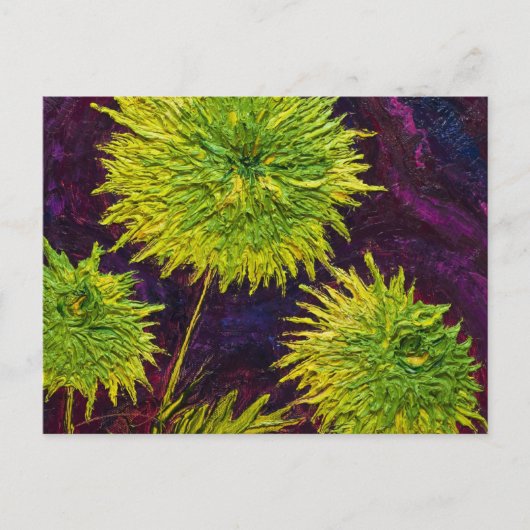 Groene Mums Briefkaart (Voorkant)