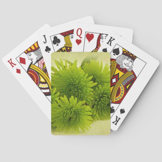 Groene Mums Pokerkaarten (Achterkant)