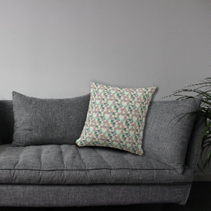 Groene munt beige abstract geometrisch patroon kussen