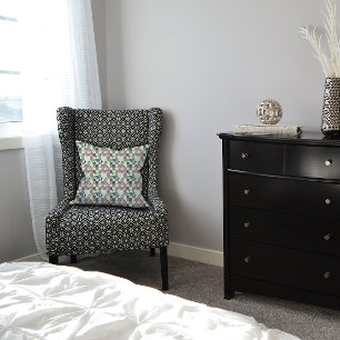 Groene munt beige abstract geometrisch patroon kussen