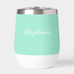Groene Munt Naam Modern Elegant Monogram Boho