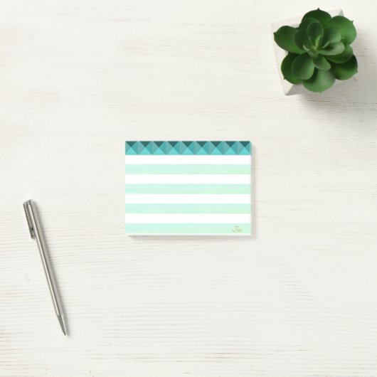 Groene Munt Pyramide Shapes & Stripes Post-it® Notes (Kantoor)