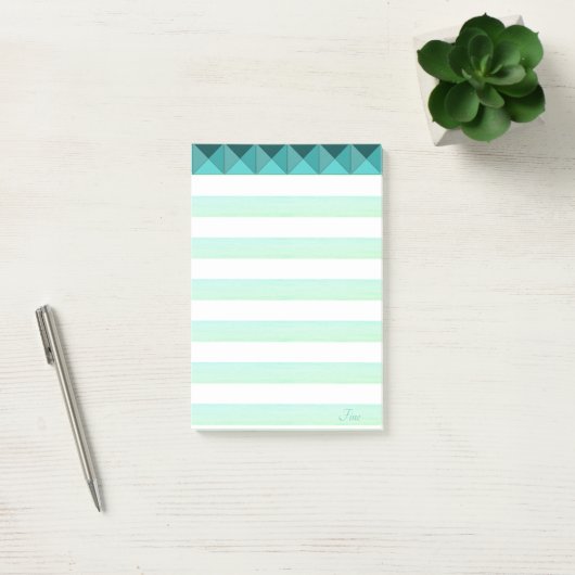 Groene Munt Pyramide Shapes & Stripes Post-it® Notes (Kantoor)