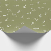 Groene Musical Cadeaupapier (Hoek)