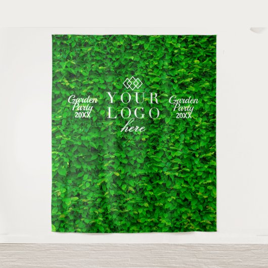 Groene Muurtuin Aangepaste Logo Feest Achtergrond Wandkleed (Voorkant)