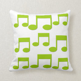 Groene Muzieknoten Thema Pillow Cushion Kussen