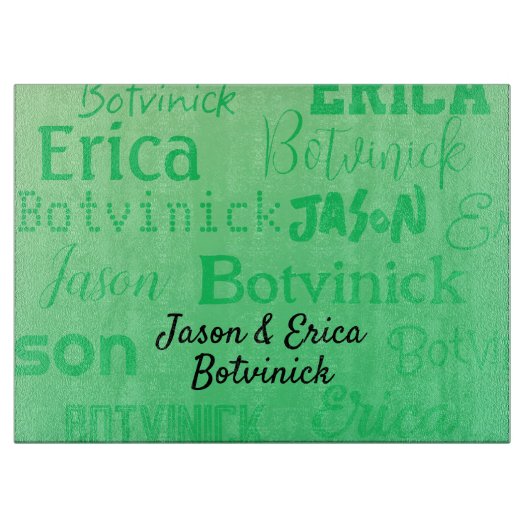 Groene Naam Challah Board Snijplank (Voorkant)