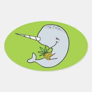 Groene Narwhal Stickers