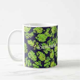 Groene Natuur Acryl Paint Leaf Koffiemok